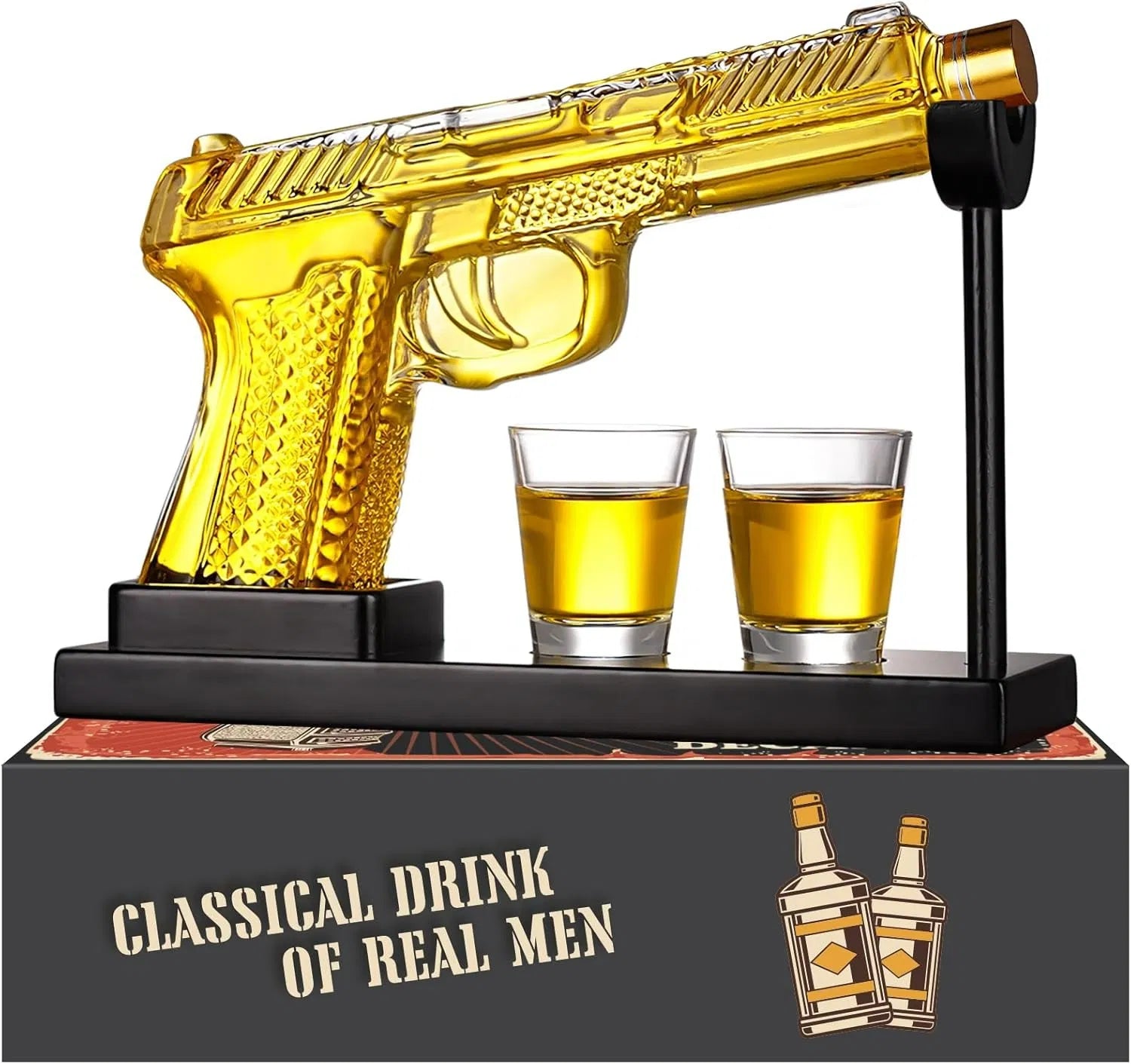 1911 Gun Whiskey Decanter Bottle with Shot Glasses with Box Whiskey Gift Set