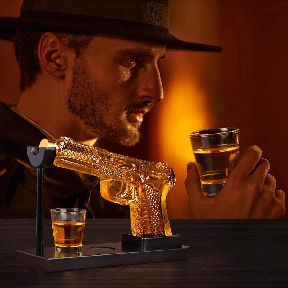 1911 Gun Whiskey Decanter Bottle with Shot Glasses with Box Whiskey Gift Set