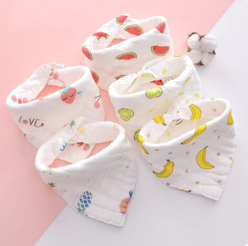 5PCS Newborn Baby Bibs, 100% cotton