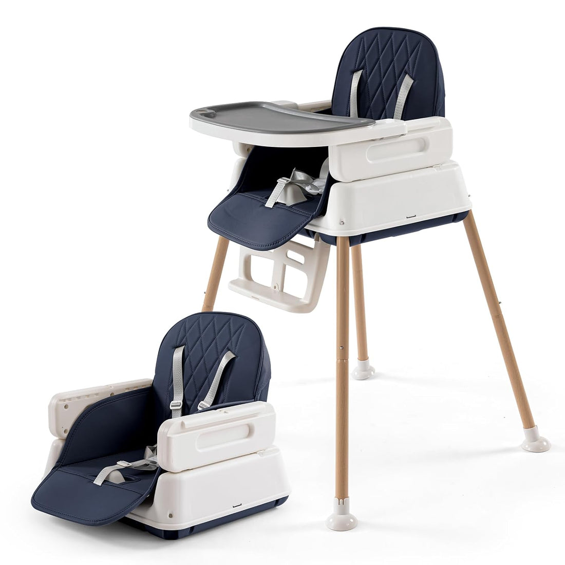 Baby High Chair,3 in 1 Adjustable Convertible Baby High Chairs