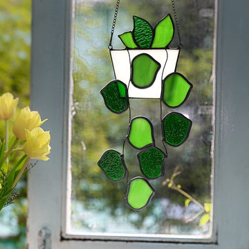 Plants Stained Glass Window Hangings