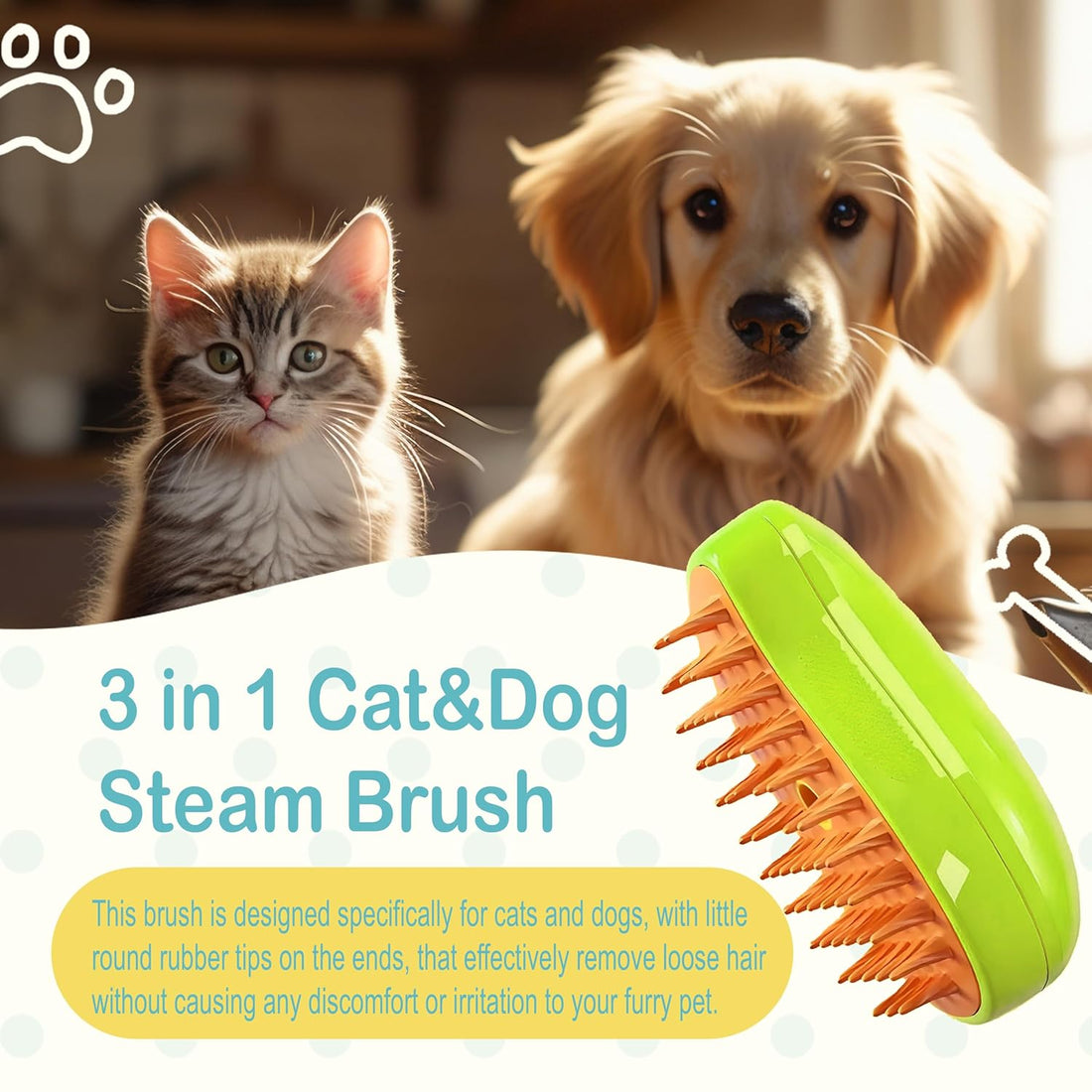 Cat Steam Brush For Shedding