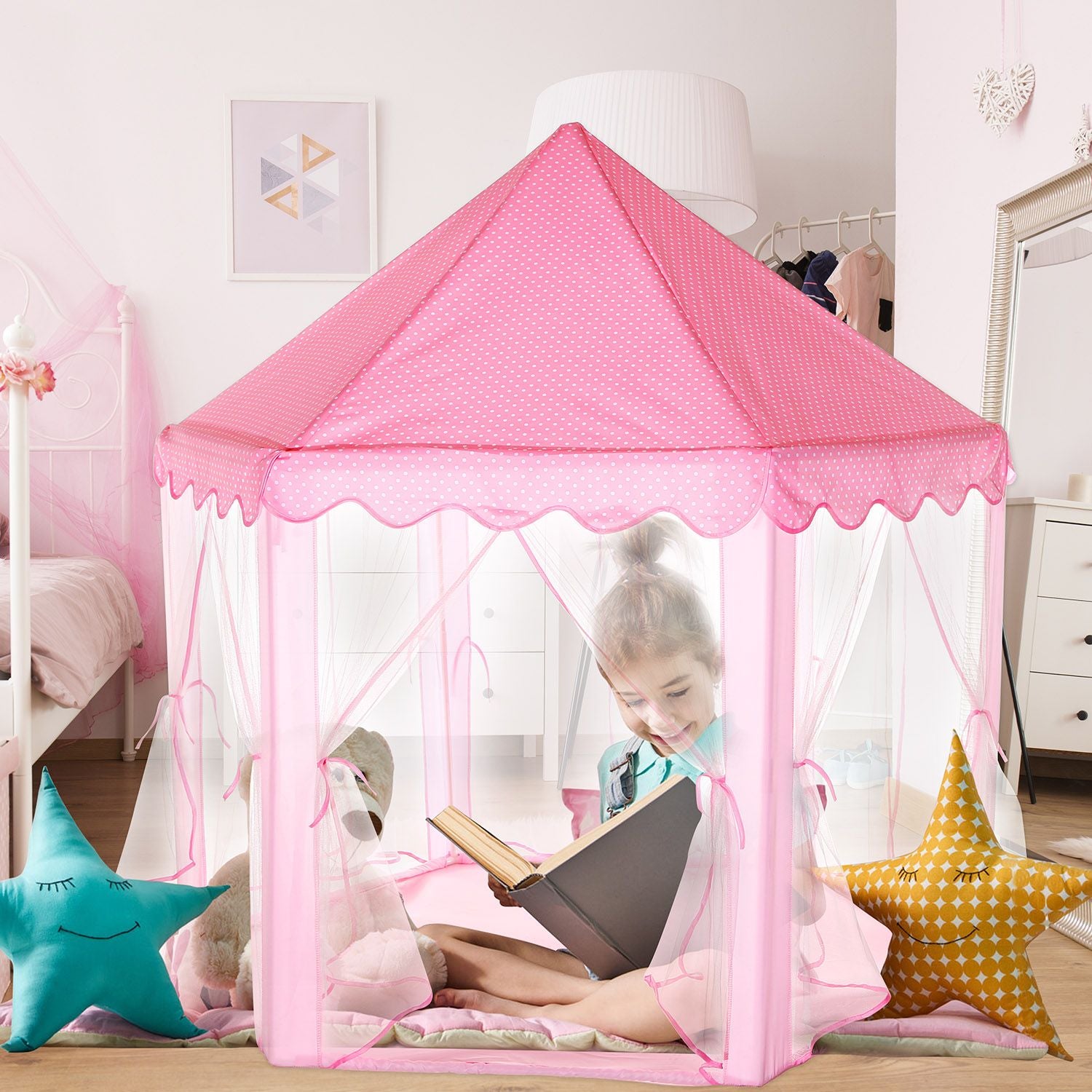 Kids Play Tents Princess for Girls Princess Castle Children Playhouse Indoor Outdoor Use