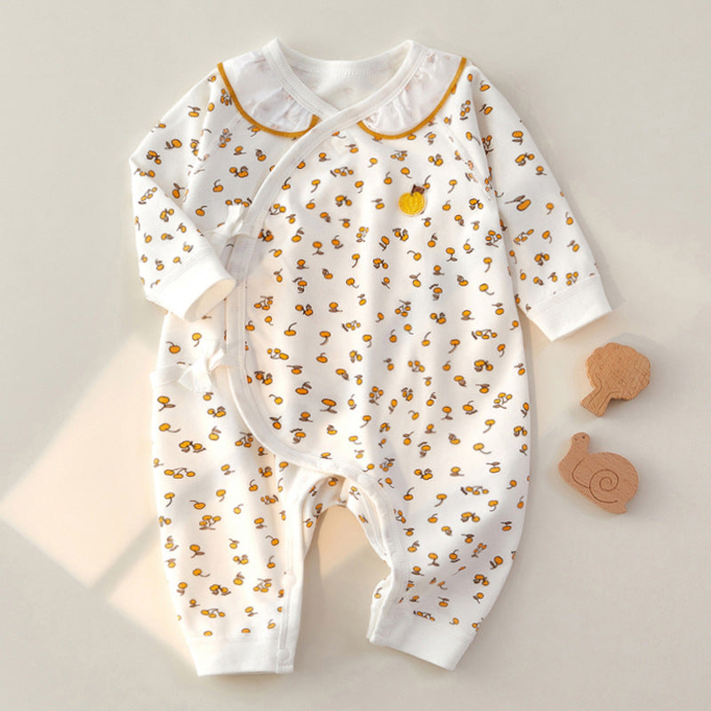 100% Cotton Autumn  Newborn Baby Bodysuit -Apple Yellow