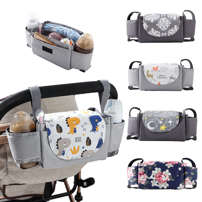 Universal Stroller Organizer with Insulated Cup Holder Detachable Phone Bag & Shoulder Strap