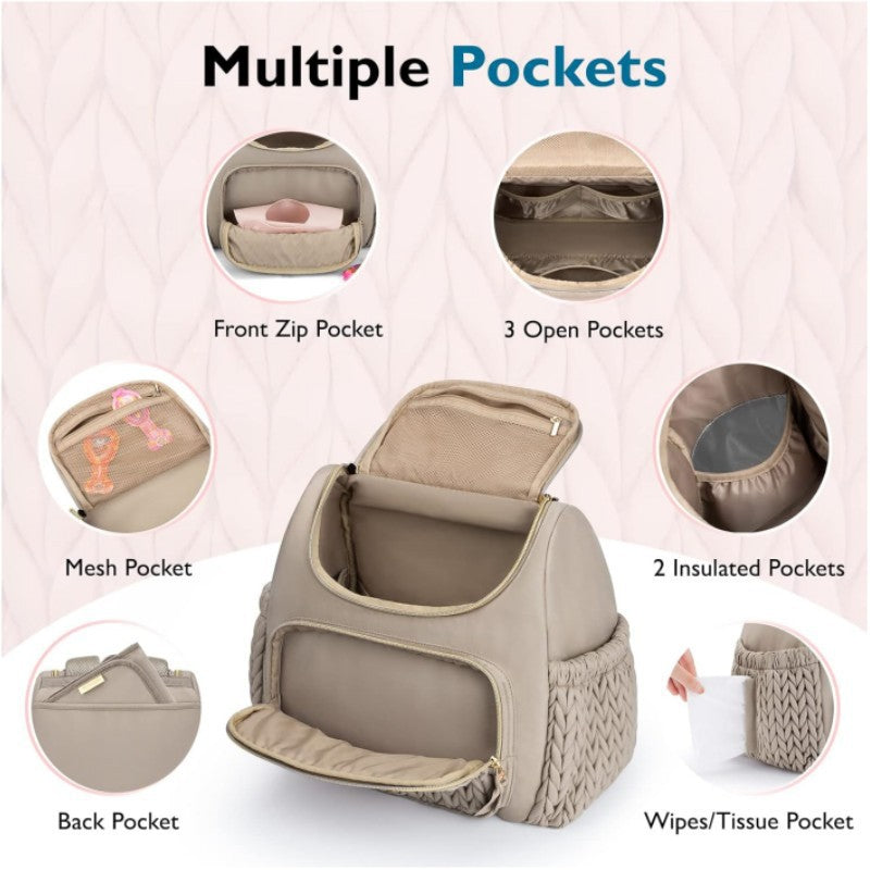 Baby Travel Backpack with Insulated Pocket Changing Pad Diaper