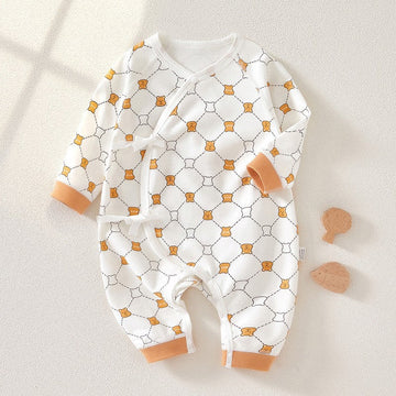 100% Cotton Autumn  Newborn Baby Bodysuit -Diamond Bear