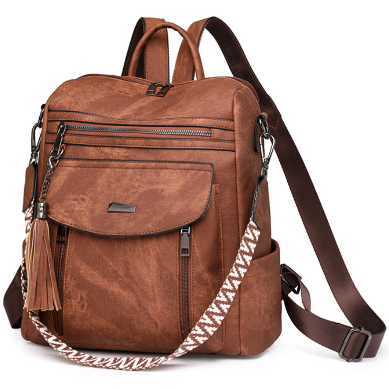 Women's Vintage PU Multi-functional Backpack and Shoulder Bag